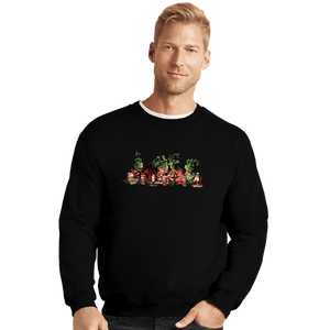 Daily_Deal_Shirts Crewneck Sweater, Unisex / Small / Black Dinosaurs