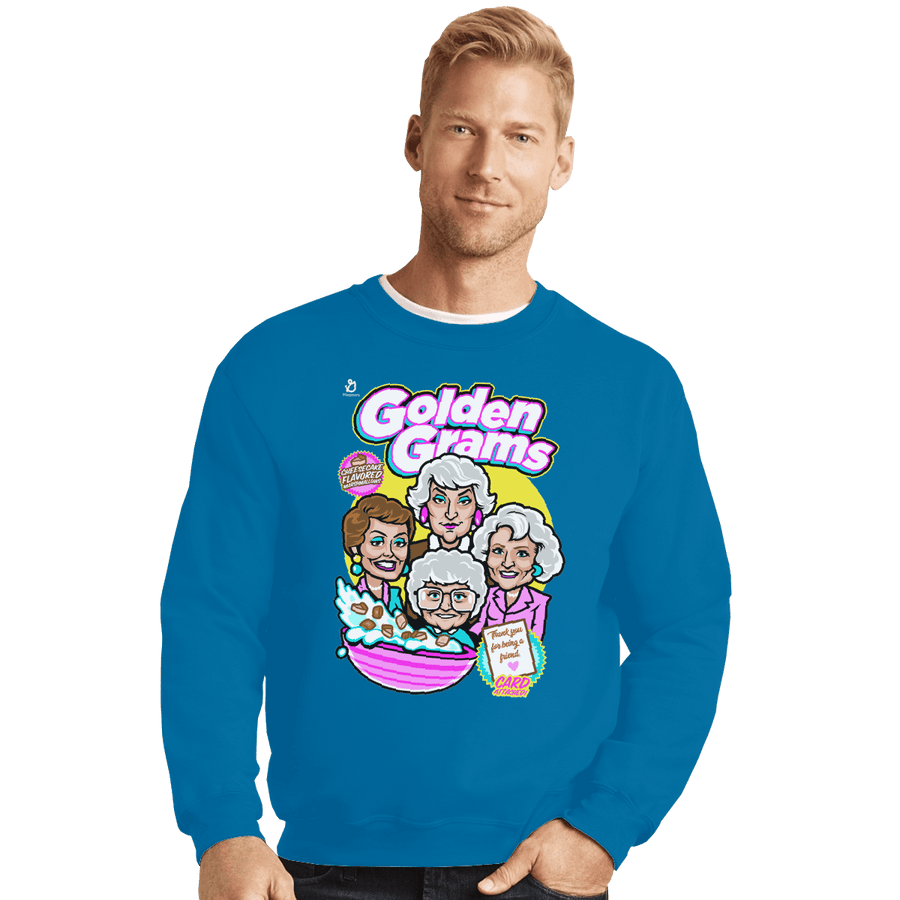 Shirts Crewneck Sweater, Unisex / Small / Sapphire Golden Grams