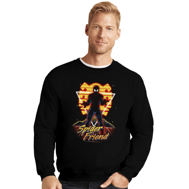 Shirts Crewneck Sweater, Unisex / Small / Black Retro Spider Friend