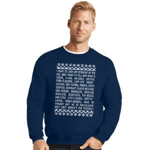 Shirts Crewneck Sweater, Unisex / Small / Navy Clark Tirade