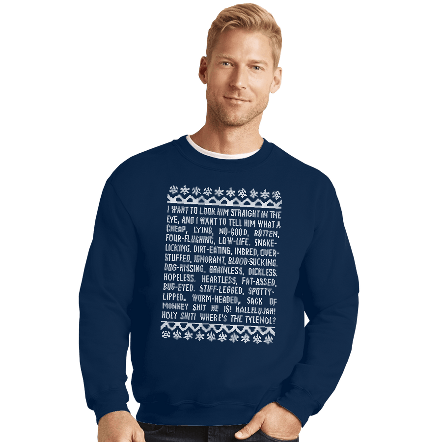 Shirts Crewneck Sweater, Unisex / Small / Navy Clark Tirade