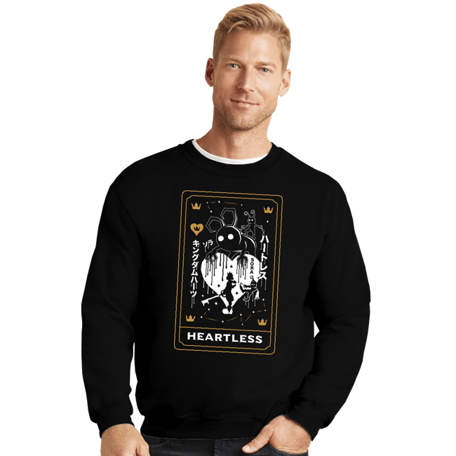 Secret_Shirts Crewneck Sweater, Unisex / Small / Black Heartless Tarot Card