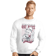 Load image into Gallery viewer, Shirts Crewneck Sweater, Unisex / Small / White Meow D Luffy
