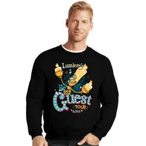 Daily_Deal_Shirts Crewneck Sweater, Unisex / Small / Black Be Our Guest Tour