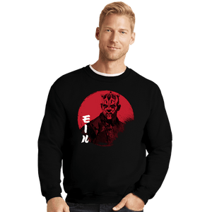 Daily_Deal_Shirts Crewneck Sweater, Unisex / Small / Black Red Sun Maul