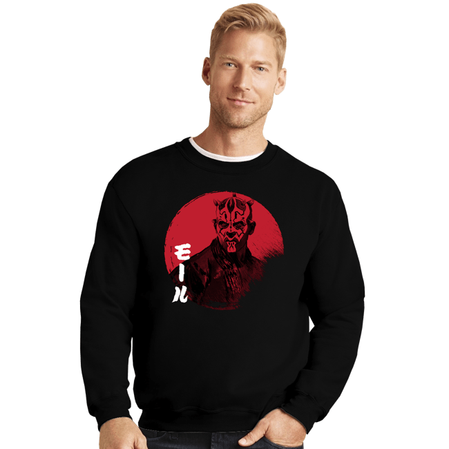 Daily_Deal_Shirts Crewneck Sweater, Unisex / Small / Black Red Sun Maul