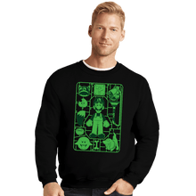Load image into Gallery viewer, Secret_Shirts Crewneck Sweater, Unisex / Small / Black Luigi Model Sprue
