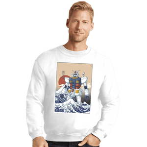 Shirts Crewneck Sweater, Unisex / Small / White Gundam Kanagawa