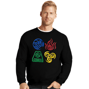 Secret_Shirts Crewneck Sweater, Unisex / Small / Black Four Nations