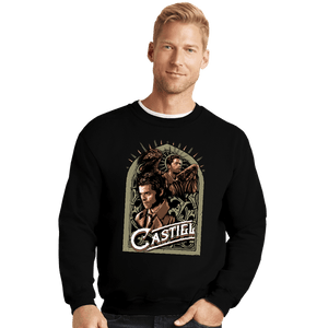 Daily_Deal_Shirts Crewneck Sweater, Unisex / Small / Black Castiel