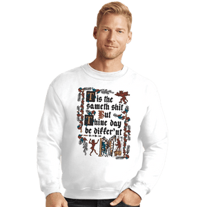 Daily_Deal_Shirts Crewneck Sweater, Unisex / Small / White Illuminated Shiteth