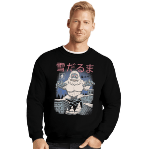 Shirts Crewneck Sweater, Unisex / Small / Black Kaiju Snowman