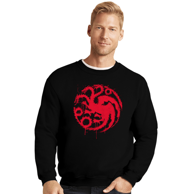 Secret_Shirts Crewneck Sweater, Unisex / Small / Black 3 Headed Dragon