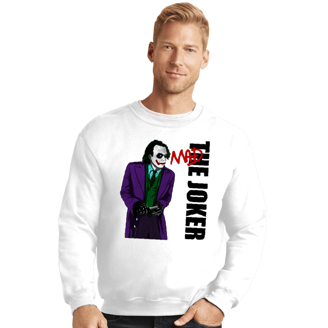 Shirts Crewneck Sweater, Unisex / Small / White Mad