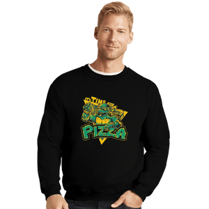 Shirts Crewneck Sweater, Unisex / Small / Black Pizza Time