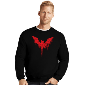 Daily_Deal_Shirts Crewneck Sweater, Unisex / Small / Black Future Bat Graffiti