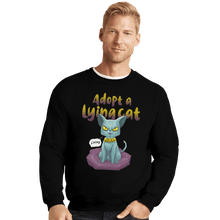 Load image into Gallery viewer, Shirts Crewneck Sweater, Unisex / Small / Black Adopt A Lying Cat
