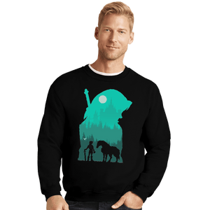 Shirts Crewneck Sweater, Unisex / Small / Black Hylian Silhouette