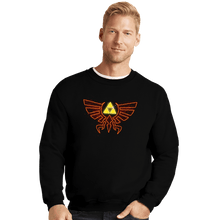 Load image into Gallery viewer, Shirts Crewneck Sweater, Unisex / Small / Black Hyrule Fire Crest
