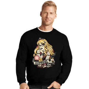 Daily_Deal_Shirts Crewneck Sweater, Unisex / Small / Black Rocker Aurora