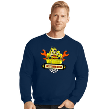 Load image into Gallery viewer, Shirts Crewneck Sweater, Unisex / Small / Navy Lucca&#39;s Repair Shop

