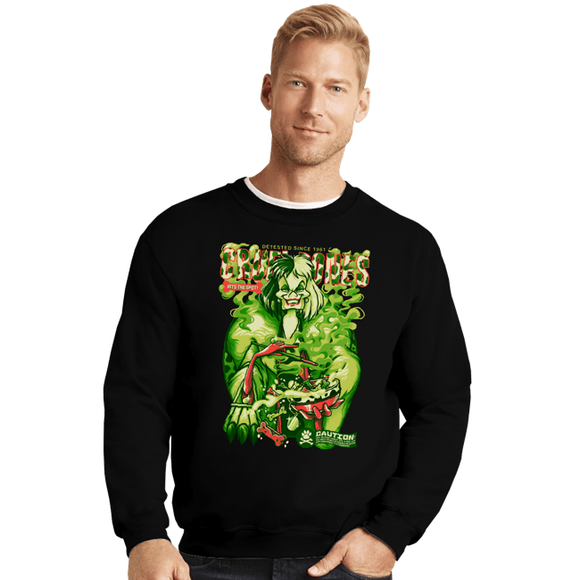 Daily_Deal_Shirts Crewneck Sweater, Unisex / Small / Black Cruel Bones