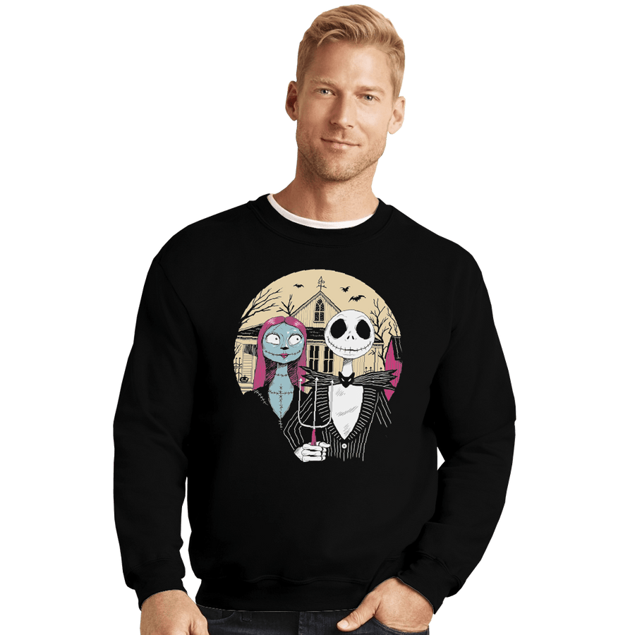 Shirts Crewneck Sweater, Unisex / Small / Black Nightmare Gothic