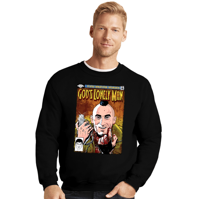 Secret_Shirts Crewneck Sweater, Unisex / Small / Black God's Lonely Man