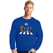 Load image into Gallery viewer, Daily_Deal_Shirts Crewneck Sweater, Unisex / Small / Royal Blue The 80&#39;s Road
