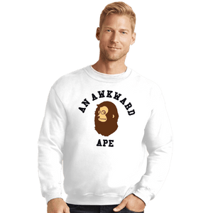 Daily_Deal_Shirts Crewneck Sweater, Unisex / Small / White An Awkward Ape