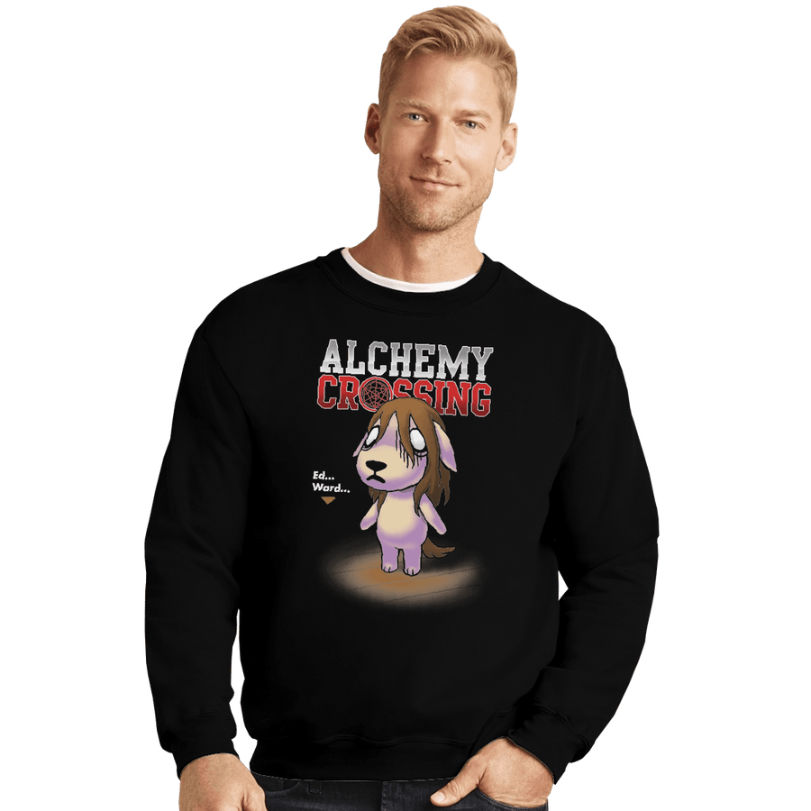 Shirts Crewneck Sweater, Unisex / Small / Black Real Crossing