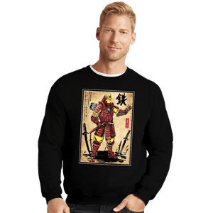 Daily_Deal_Shirts Crewneck Sweater, Unisex / Small / Black Iron Samurai