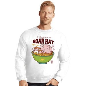 Shirts Crewneck Sweater, Unisex / Small / White Boar Hat Ramen