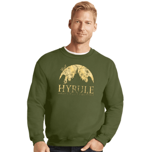 Shirts Crewneck Sweater, Unisex / Small / Military Green Hyrule Tourist