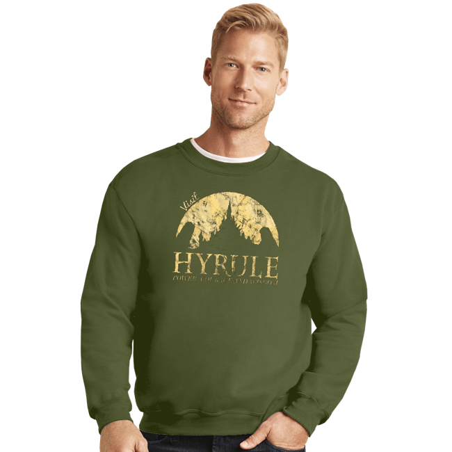 Shirts Crewneck Sweater, Unisex / Small / Military Green Hyrule Tourist