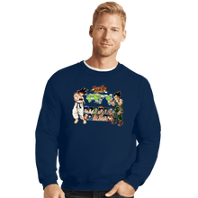 Load image into Gallery viewer, Daily_Deal_Shirts Crewneck Sweater, Unisex / Small / Navy Dragon Fighter
