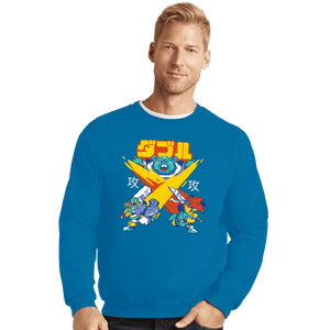 Shirts Crewneck Sweater, Unisex / Small / Sapphire X-Slash