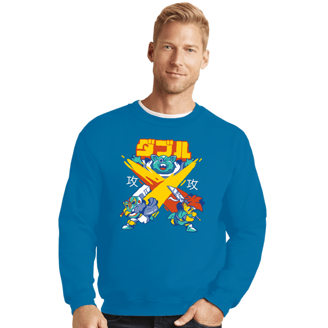 Shirts Crewneck Sweater, Unisex / Small / Sapphire X-Slash