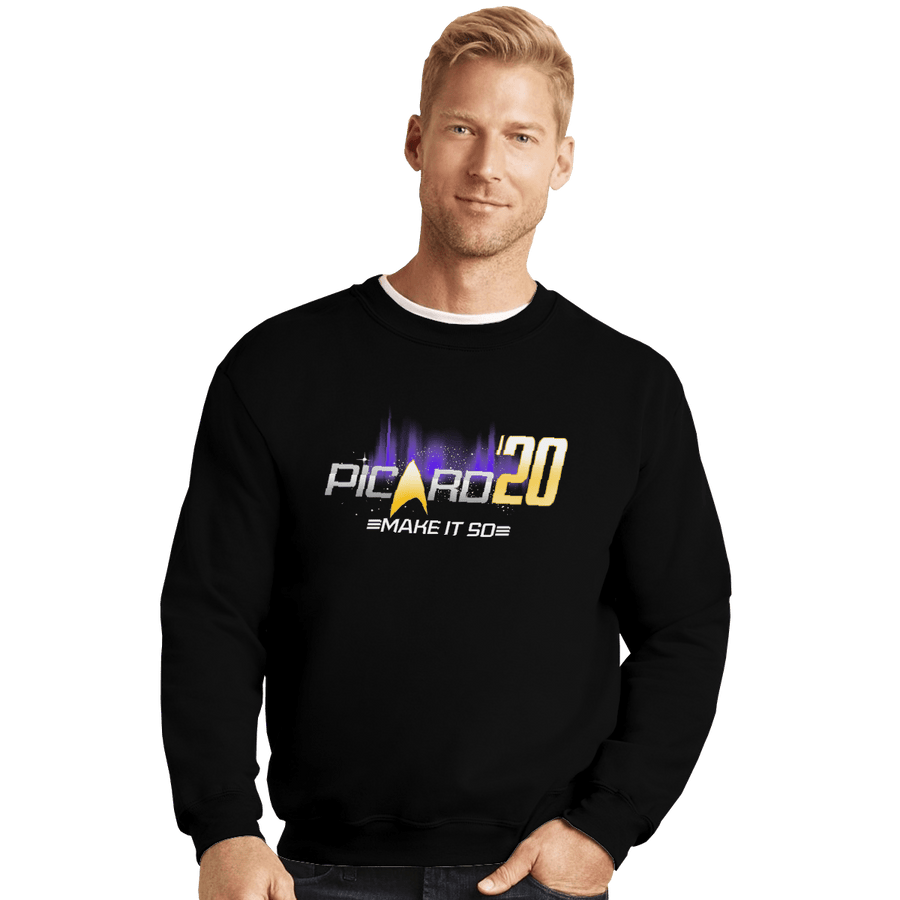 Shirts Crewneck Sweater, Unisex / Small / Black Make It So