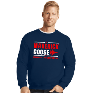 Shirts Crewneck Sweater, Unisex / Small / Navy Maverick And Goose