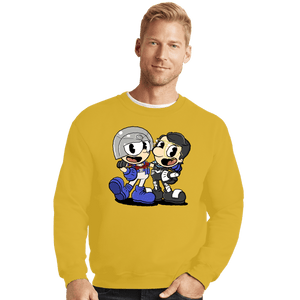 Secret_Shirts Crewneck Sweater, Unisex / Small / Gold Peacehead