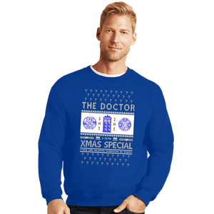 Shirts Crewneck Sweater, Unisex / Small / Royal Blue Doctor Ugly Sweater