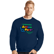 Load image into Gallery viewer, Secret_Shirts Crewneck Sweater, Unisex / Small / Navy Action Park Survivor
