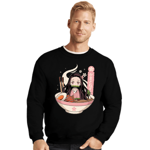 Shirts Crewneck Sweater, Unisex / Small / Black Nezuko Ramen