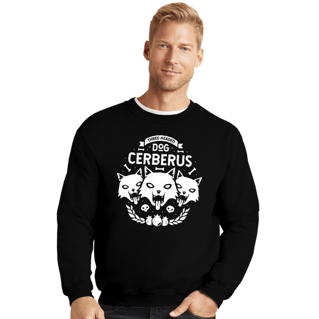 Shirts Crewneck Sweater, Unisex / Small / Black Three-headed Dog