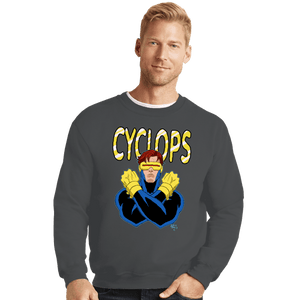 Daily_Deal_Shirts Crewneck Sweater, Unisex / Small / Charcoal Cyclops 97