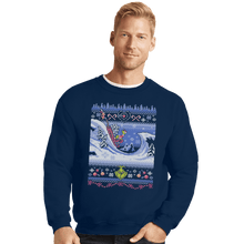 Load image into Gallery viewer, Shirts Crewneck Sweater, Unisex / Small / Navy Cuddly As A Cactus
