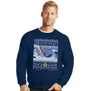 Shirts Crewneck Sweater, Unisex / Small / Navy Cuddly As A Cactus