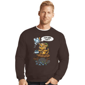 Shirts Crewneck Sweater, Unisex / Small / Dark Chocolate Linkitty