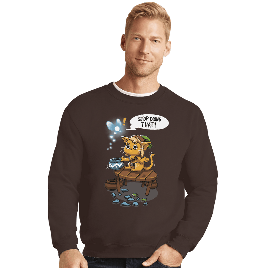 Shirts Crewneck Sweater, Unisex / Small / Dark Chocolate Linkitty